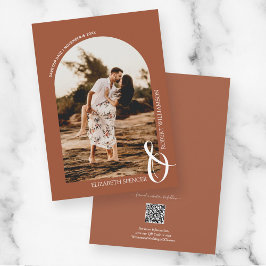 Reserve A Data Terracotta QR Code Wedding Foto Salvar Data