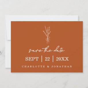 Reserve A Data Terracotta Rustic Modern Hand Escrito Casamento