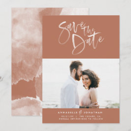 Reserve A Data Terracotta - script de aquarela - casamento