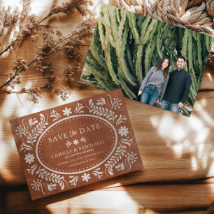 Reserve A Data Terracotta Talavera Foto para Salvar a Data