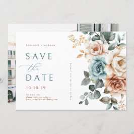 Reserve A Data Terracotta Teal Neutral Watercolor casamento flora