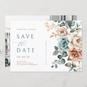 Reserve A Data Terracotta Teal Neutral Watercolor casamento flora