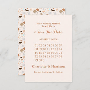 Reserve A Data Terrazzo Abstrato Modern Earthy Wedding