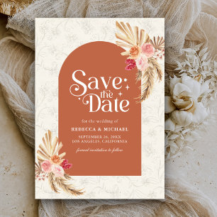 Reserve A Data Terthy Floral Pampas Terracotta Casamento