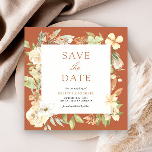Reserve A Data Terthy Peach Floral Terracotta Wedding