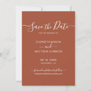 Reserve A Data Terthy Terracotta Script Casamento Minimalista