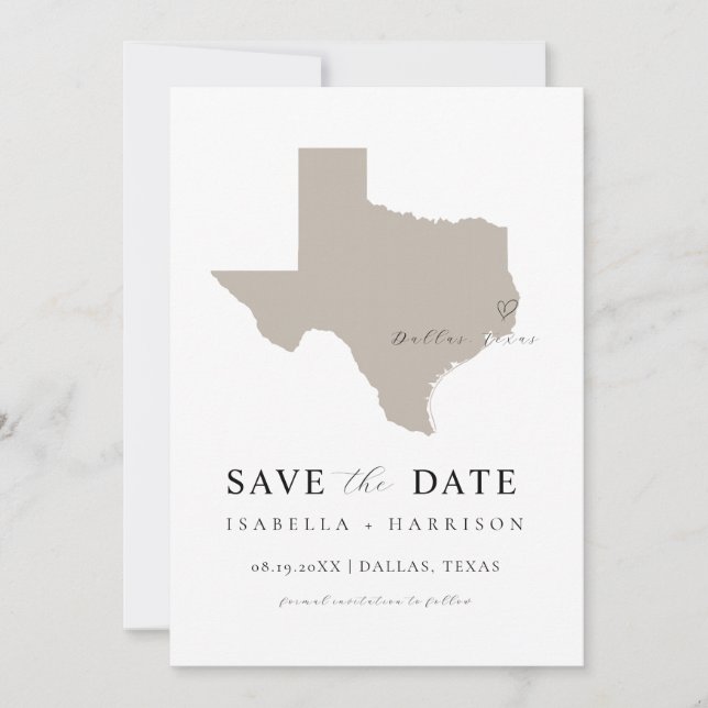 Reserve A Data Texas Map Save the Date Template (Frente)