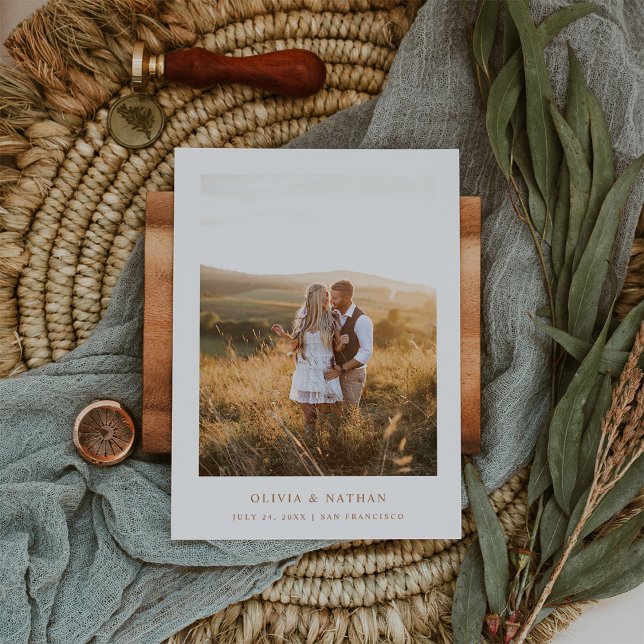 Reserve A Data Texto e Foto do Terracotta Elegante Simples | Casa (Criador carregado)