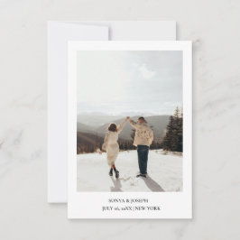 Reserve A Data Texto e Foto Elegantes em Cor Simples / Casamento