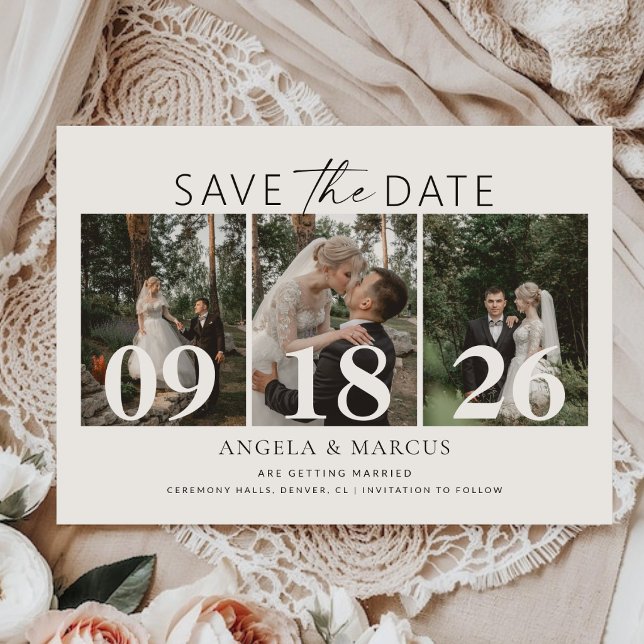 Reserve A Data Texto e Foto Simples e Elegantes | Casamento (Criador carregado)