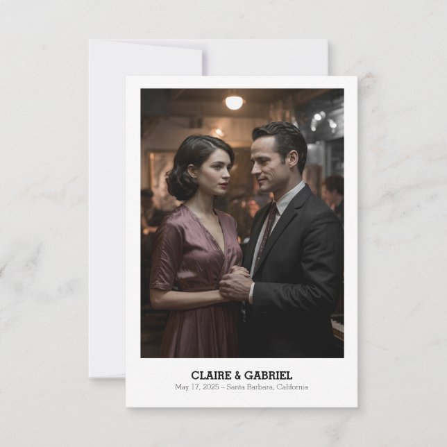 Reserve A Data Texto Religioso Simples e Elegante, Foto Salvar Da (Frente)