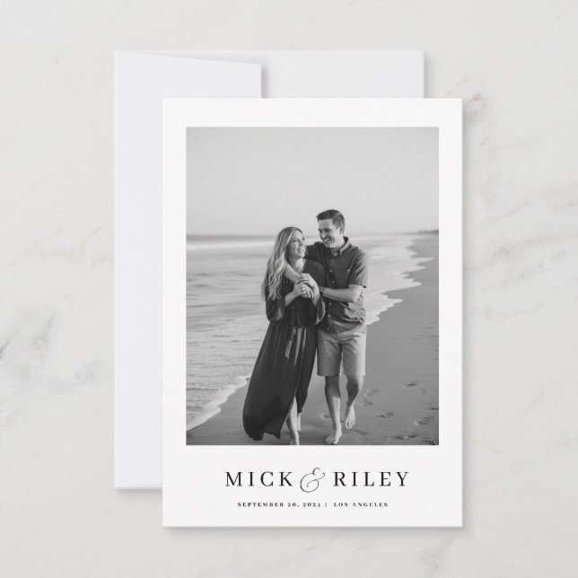 Reserve A Data Texto Simples e Casamento Fotográfico de Boho (Frente)