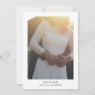 Reserve A Data Texto Simples Moderno e Casamento de Fotos