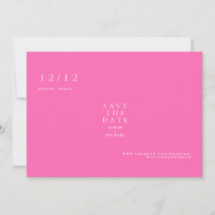 Reserve A Data Texto Simples Rosa Quente Apenas Casamento Salvar