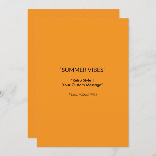 Reserve A Data Textura Retro Laranja - Arte do Verão (Frente/Verso)