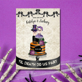 Reserve A Data Til Death Nos Parte Skeleton Halloween Casamento