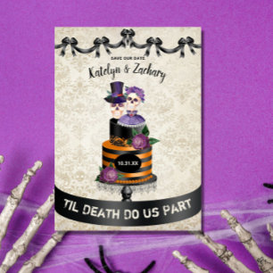Reserve A Data Til Death Nos Parte Skeleton Halloween Wedding Sa