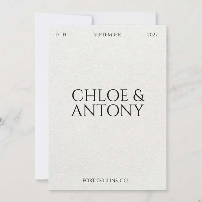 Reserve A Data Timeless, Save The Date (Frente)