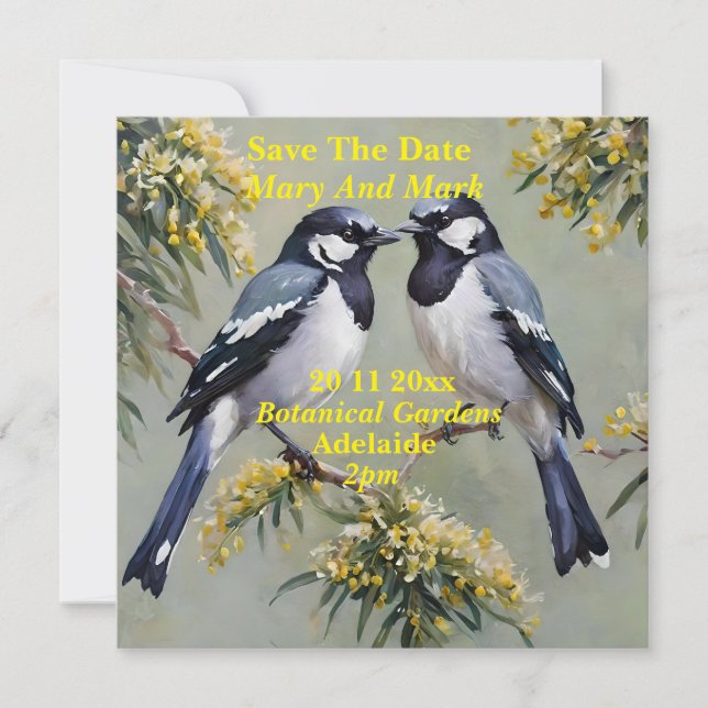 Reserve A Data Tinta Australiana De Óleo De Magpies, Exceto A Dat (Frente)