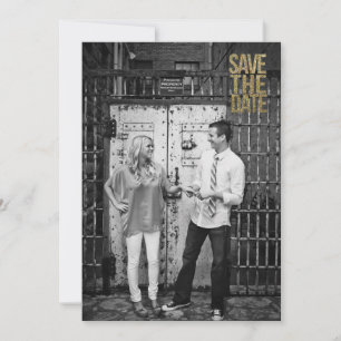 Reserve A Data Tipografia de Black & Gold Glitter Save the Date