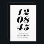 Reserve A Data Tipografia de Data Branca e Negra Moderna<br><div class="desc">Tipografia de Data em Negrito e Branco Moderno Salva a Data | Um cartão simples com data de validade personalizável, com tipografia em negrito e padrão de listras. Este na moda para salvar o cartão de data é perfeito para qualquer tema de casamento e qualquer estação. Você pode personalizar ainda...</div>