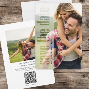 Reserve A Data Tipografia de Foto Código QR Salvar a Data Moderno