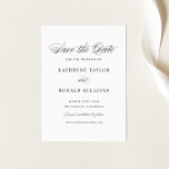 Reserve A Data Tipografia de Script Elegante Preto<br><div class="desc">Anuncie sua data de casamento com este elegante guarde o cartão de data. Ele apresenta uma escrita caprichosa e uma tipografia clássica. Personalizar este script salve a data adicionando seus detalhes. Este clássico salve a data em que o anúncio é perfeito para qualquer tema de casamento ou época de casamento....</div>