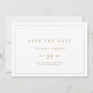 Reserve A Data Tipografia Dourada minimalista horizontal