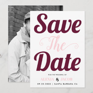 Reserve A Data Tipografia e fotografia cor-de-rosa e brilhantes n