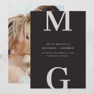 Reserve A Data Tipografia gráfica moderna de iniciais foto casame