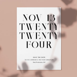 Reserve A Data Tipografia Minimalista Preto & Branco. Casamento L