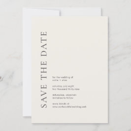 Reserve A Data Tipografia Moderna Casamento Bege Elegante