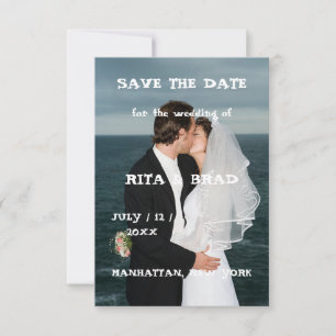 Reserve A Data Tipografia Negrita Moderna Foto Casamento Salvar a