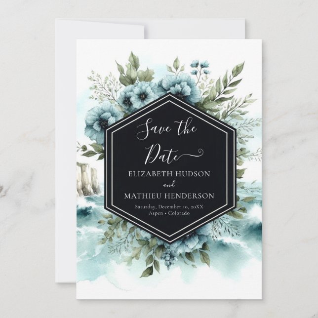 Reserve A Data Tipografia Simples Casamento Náutico (Frente)