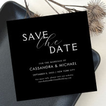 Tipografia Simples Clássica Preta e Branca Casamen