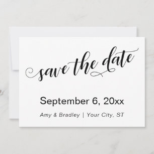 Reserve A Data Tipografia Sutil e Chique em Save the Date Branco