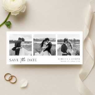 Reserve A Data Tira de Fotos de Casamento Minimalista Moderna Sim