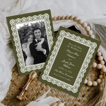 Toalhinha de Renda Vintage Verde Save The Date Cas