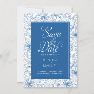 Reserve A Data Toile Floral Azul Francês Casamento Chinoiserie