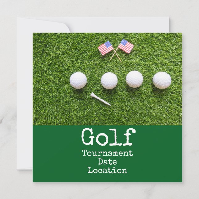 Reserve A Data Torneio de golfe com bola de golfe com a bandeira  (Frente)