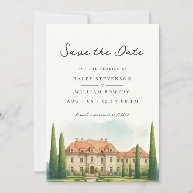 Reserve A Data Toscana Aquarela Itália Casamento em Destino de Vi (Frente)