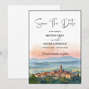 Reserve A Data TOSCANA Itália Paisagem Urbana Aquarela