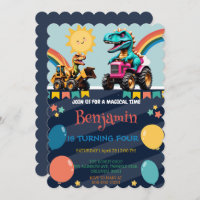 Trator de dinossauro bonito caminhão arco-íris Ani