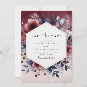 Reserve A Data Trendy Burgundy Wedding