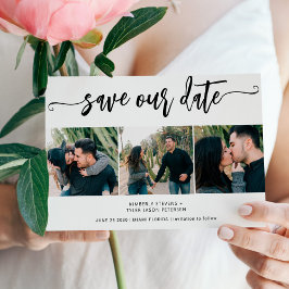 Reserve A Data Trendy script 3 foto do casamento moderno