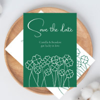 Trevo de Quatro Folhas Esmeralda Verde Casamento M