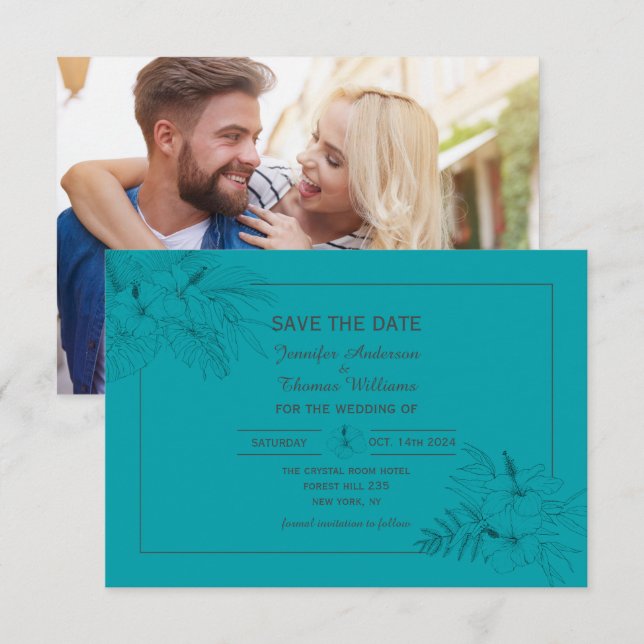 Reserve A Data Tropical Beach Boho Summer Salva A Data (Frente/Verso)