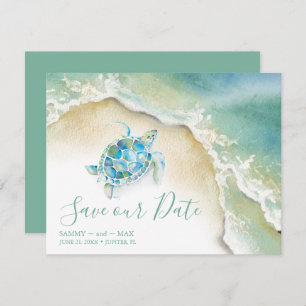 Reserve A Data Tropical Salve a data com a tartaruga do mar com a