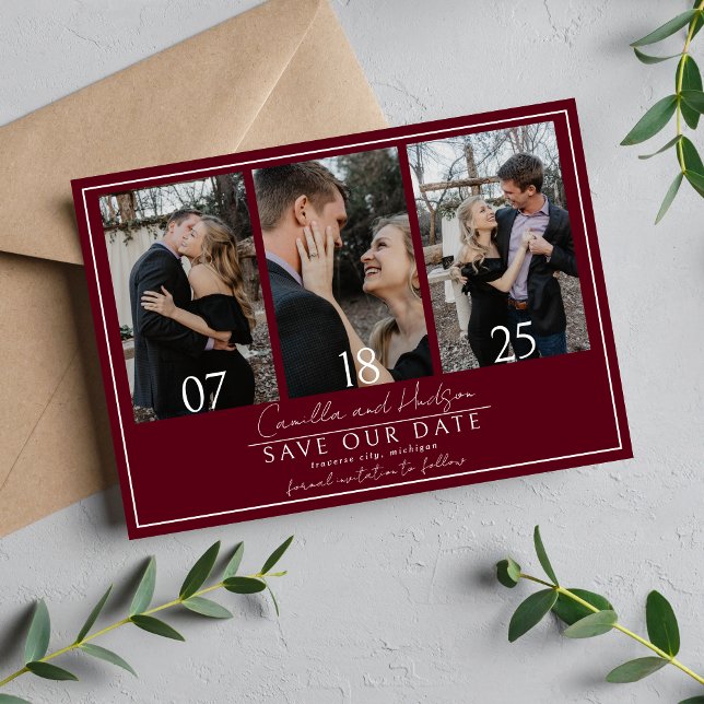 Reserve A Data True Simplicity 4 | Dark Burgundy | Wedding (Criador carregado)