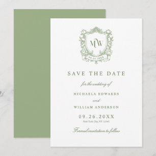 Reserve A Data Tudo Em Um Código QR de Casamento Monograma Crest 